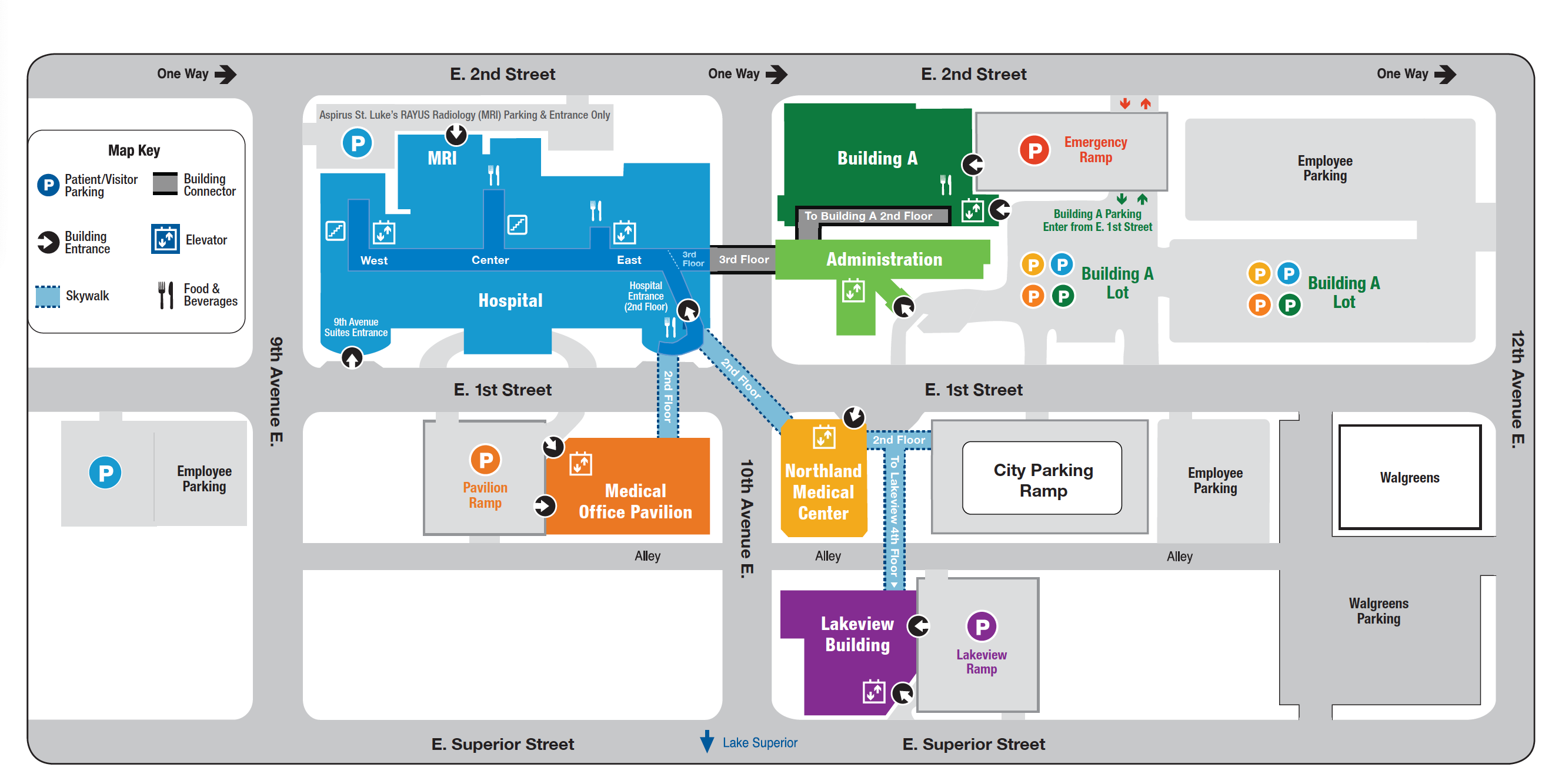 Aspirus St. Luke's Campus Map